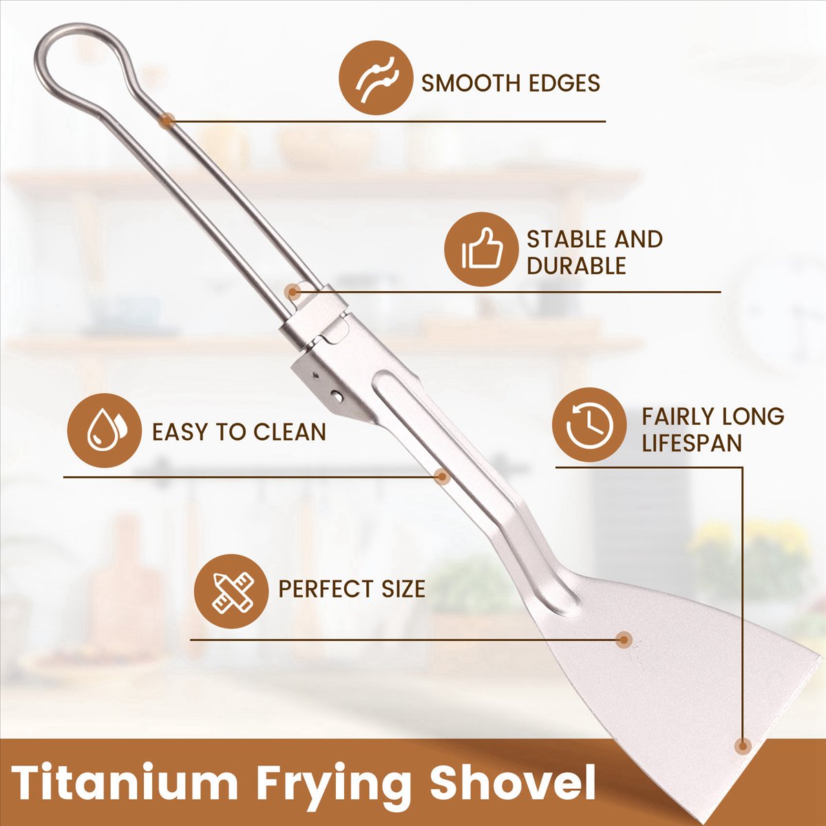 Cooking Outdoor Camping - ABXY Camping Servies Titanium Spatel Opvouwbaar