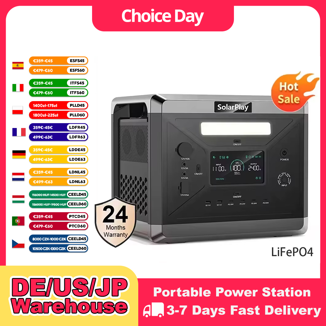 Outdoor Camping Outfit - SOLARPLAY Draagbare Powerstation Q2501 Voor Buiten
