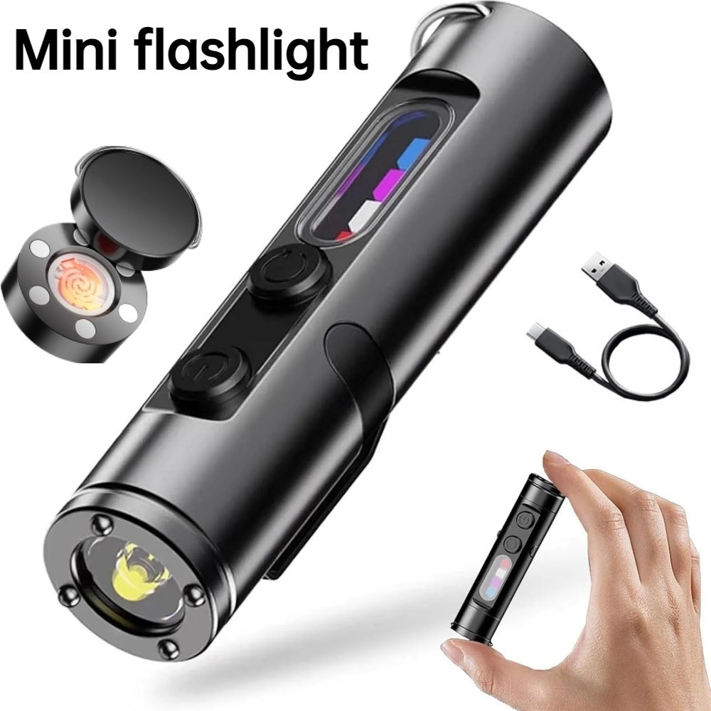 Outdoor Camping Lampe - Mini-buitenzaklamp Type C Oplaadbare LED-magneetlamp met