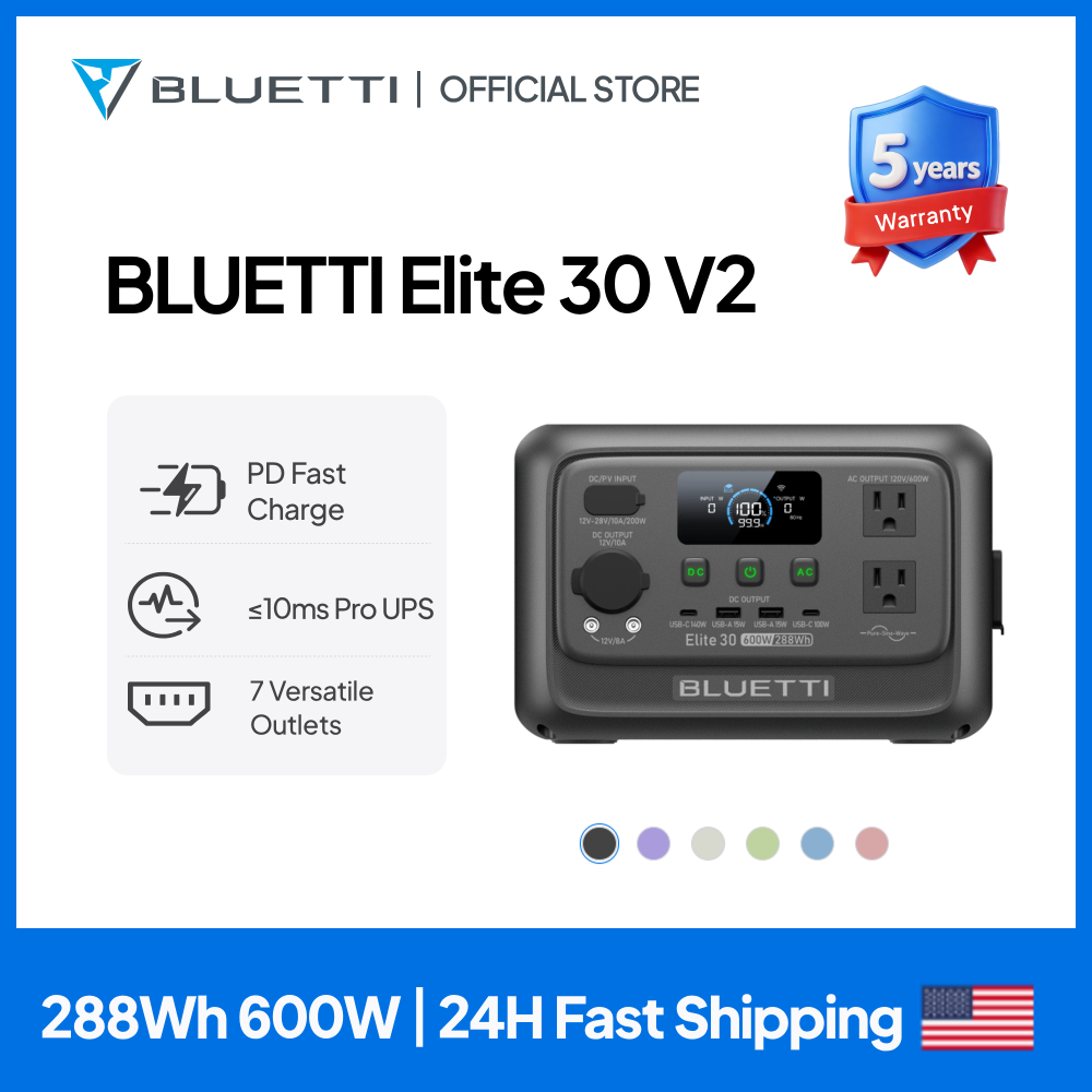 Outdoor Camping Outfit - 【Renew】BLUETTI Elite 30 V2 draagbare krachtcentrale