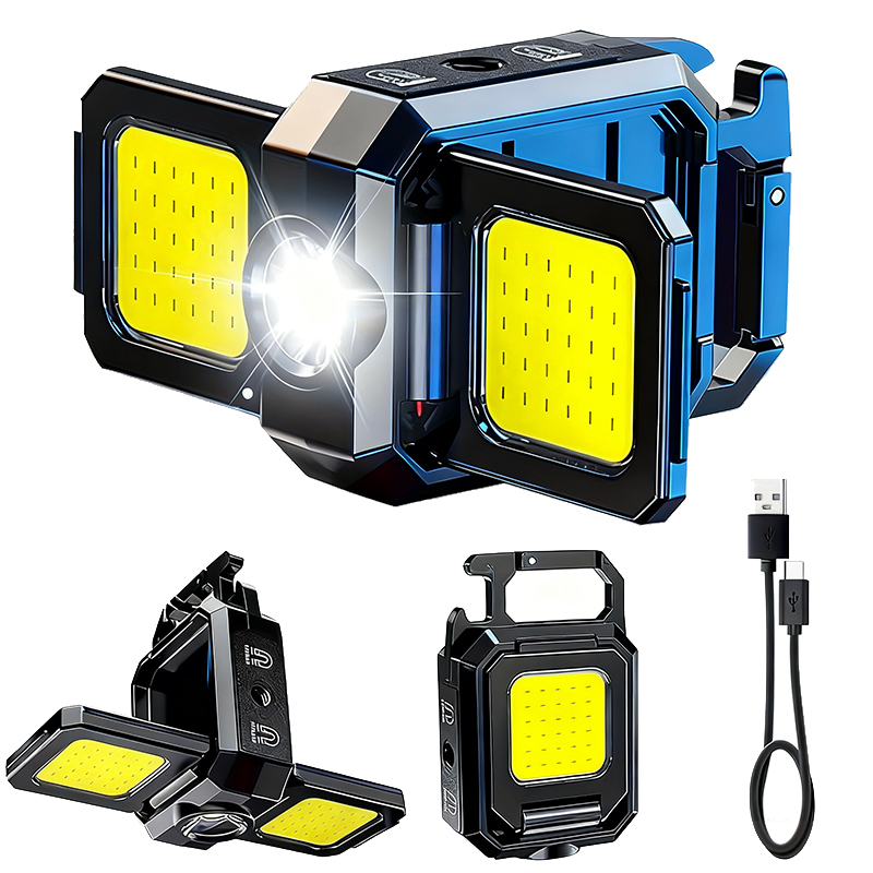 Outdoor Camping Glamping - Mini-zaklamp sleutelhangerlicht COB-werklamp USB oplaadbare lamp
