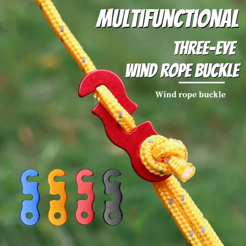 Outdoor Camping Extension Cord - Triple Eye S-vormige tent windkoordspanner aluminium