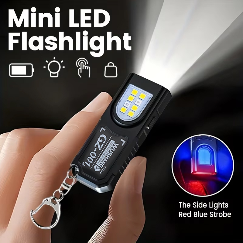 Outdoor Camping Lampe - Multifunctionele sleutelhangerzaklamp USB oplaadbare mini-zaklamp met