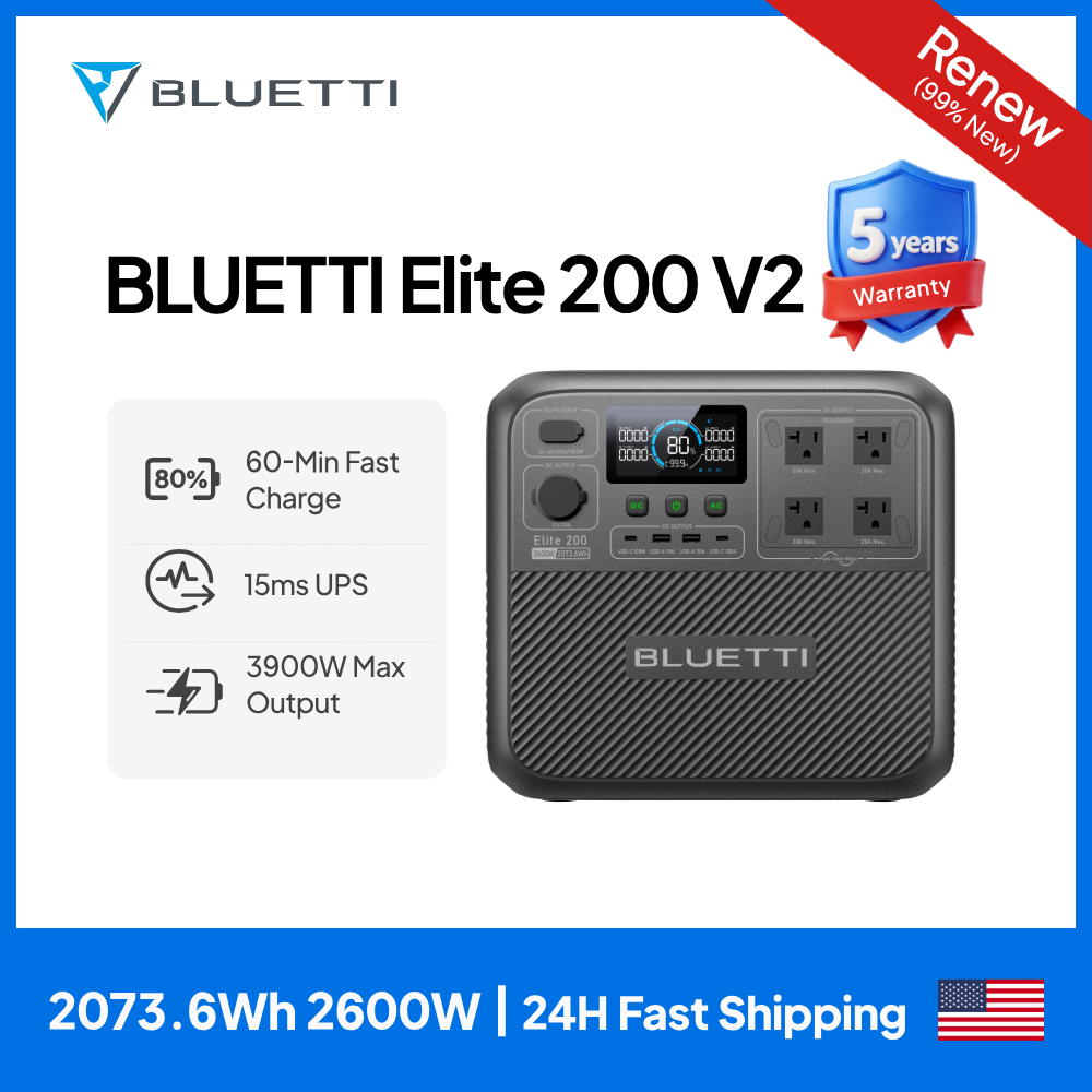Outdoor Camping Outfit - 【Renew】BLUETTI Elite 200 V2 draagbare krachtcentrale