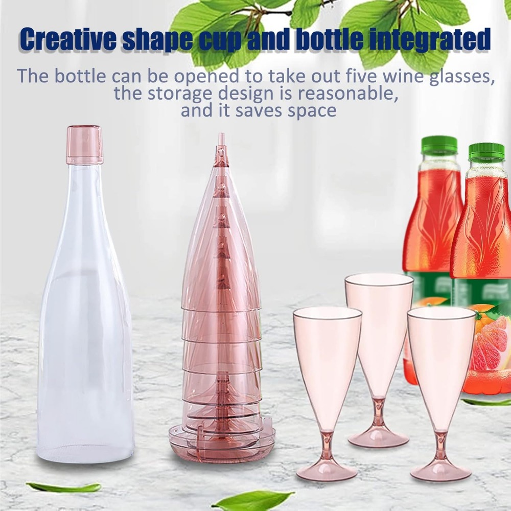 Outdoor Camping Outfit - Nieuwe plastic opvouwbare champagne-wijnglazen set, herbruikbare