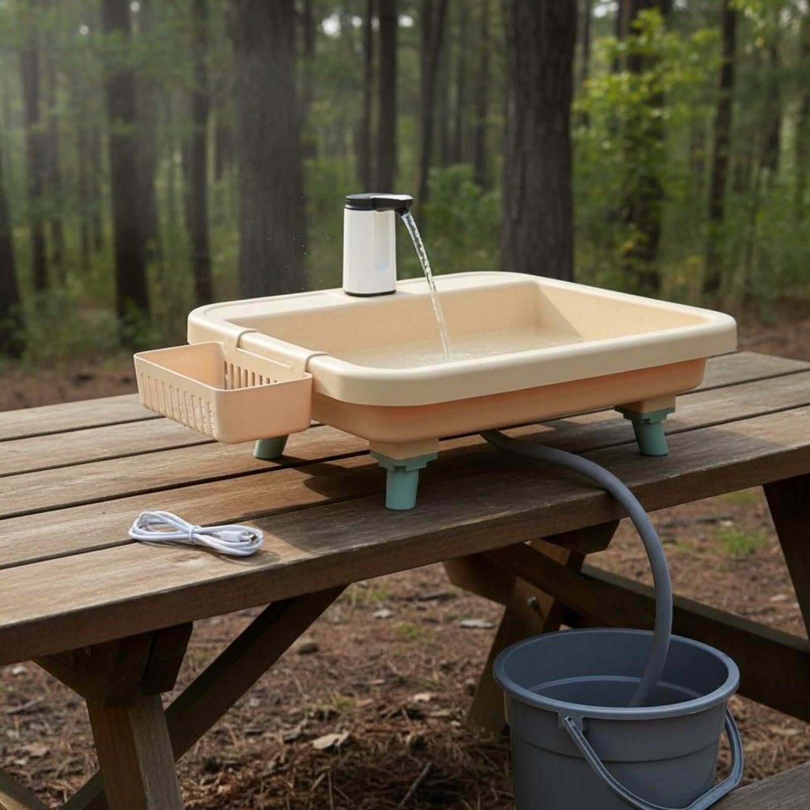 Draagbare buitenwastafel met e - Outdoor In Camping recensie en prijs