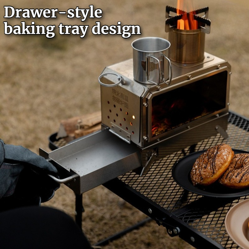 Roestvrijstalen vierkante hout - Cooking Outdoor Camping recensie en prijs