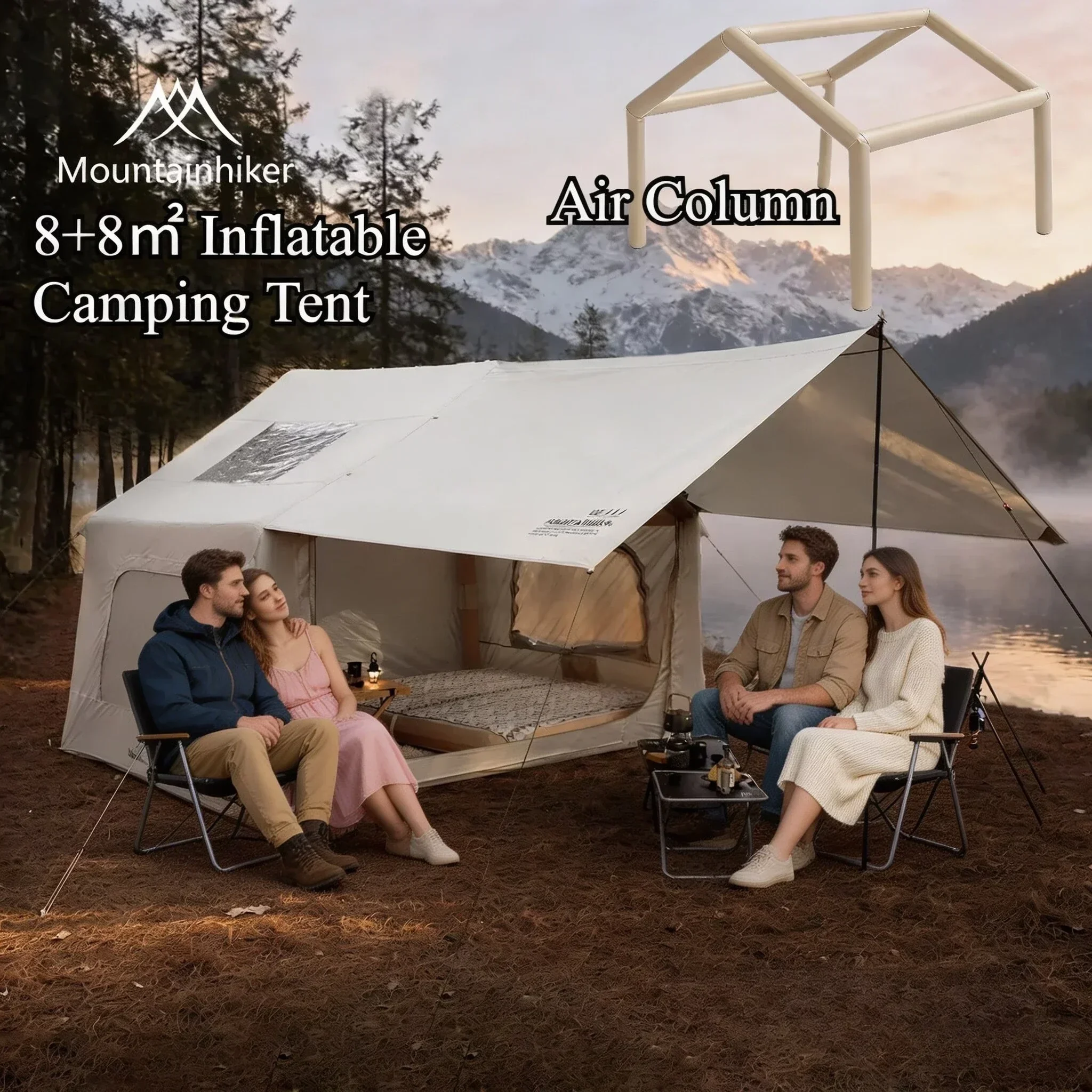 8+8 ㎡   MOUNTAINHIKER Opblaasb - Outdoor Camping Outfit recensie en prijs