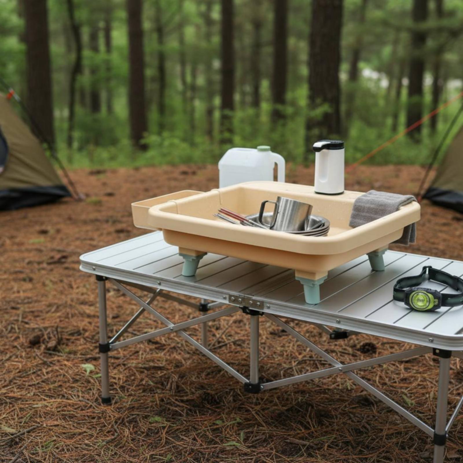 Draagbare handwasstation met é - Outdoor In Camping recensie en prijs