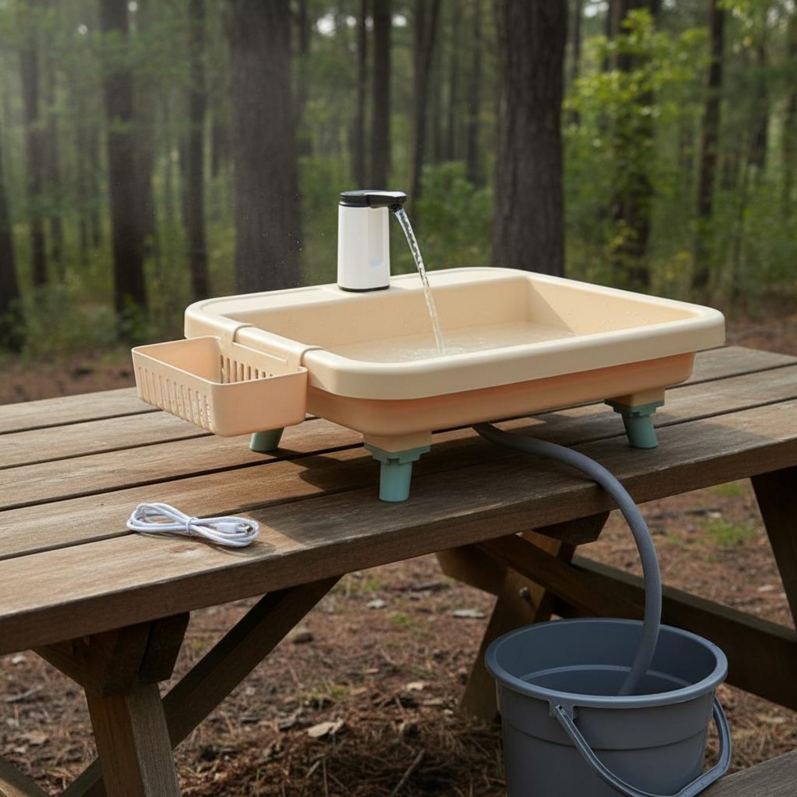 Draagbare handwasstation met é - Outdoor In Camping recensie en prijs